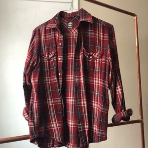 timberland classic plaid flannel button up